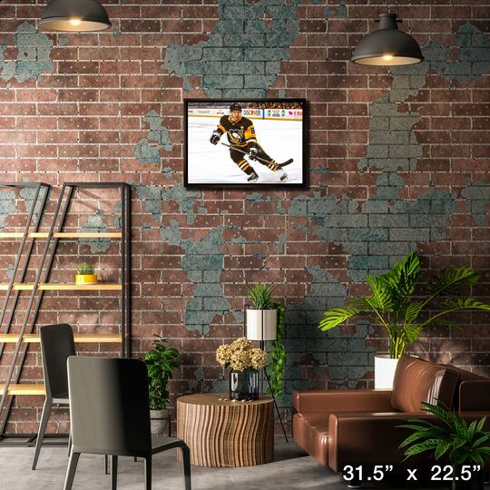 Sidney Crosby Pittsburgh Penguins Framed 20" x 29" Action Canvas 31.5" x 22.5"